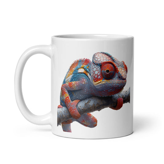 Chameleon #001 White glossy mug